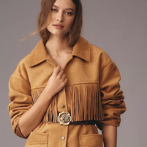 Anthropologie Pilcro Faux-Suede Fringe Jacket - Picture 8 of 15